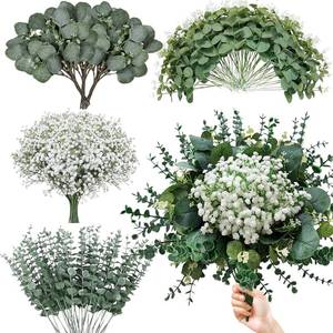 lot 13608 image: HUAHUA 120 Pcs 4 Kinds Mixed Eucalyptus Greenery Stems, Baby Breath Flowers Artificial Bulk and Greenery Stems for DIY Bouquets Wedding Home Floral Decor (120 Pcs 4 Kinds Mixed Eucalyptus Greenery)