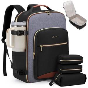 lot 13616 image: LOVEVOOK 40L Travel Backpack for Women & Men, Airline Approved Carry On Luggage with 3 Packing Cubes, TSA Overnight Bags, Waterproof Personal Item Bag, Weekender Essentials Backpacks fits 17 Laptop