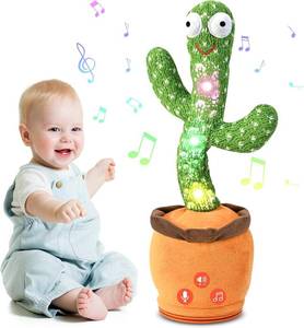 lot 13627 image: TWORIVER Dancing Talking Cactus Baby Toy, Mimicking & Repeating with Singing, Dancing and Recording, Volume Adjustable, Easter Basket Stuffers for Infants Toddlers Boys and Girls
