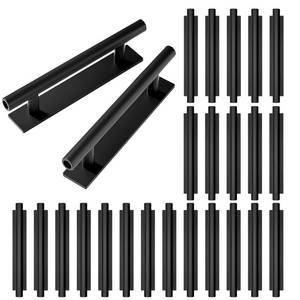 lot 14204 image: kwa heri Self-Stick Push Pull Helper Black Hidden Cabinet Handles ABS Plastic Door Window Wardrobe Instant Cabinet Drawer Furniture Handles (Black, Pack, 25)