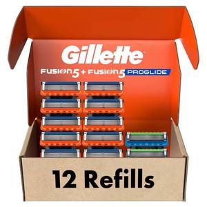 lot 14213 image: Gillette Fusion5 Mens Razor Blade Refills, 10 Count  Fusion5 ProGlide Razor Blade Refills - 2 Count