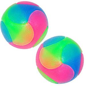 lot 14223 image: FineInno 2Pcs Light Up Dog Balls,LED Dog Ball,Glow in The Dark Dog Ball,Flashing Elastic Pet Toys for Puppy, Cats, Dogs