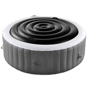 lot 14365 image: Tlswshsy 4.5 Ft Inflatable Hot Tub Cover- Energy Saving lid for Round Hot Tub- Foldable Protective Rain Overflow Cover for Outdoor Inflatable Hot Tubs (Black)