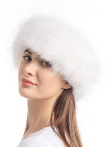 lot 14376 image: Faux Fur Headband with Elastic for Womens Winter Earwarmer Earmuff(One size,White)