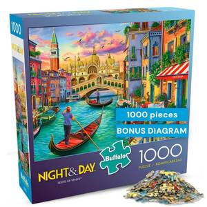 lot 14383 image: Buffalo Games - Sights of Venice - Image World - 1000 Piece Jigsaw Puzzle for Adults, Scenic Cityscape Puzzle, Challenging and Relaxing Puzzle Adventure, Finished Size 26.75 x 19.75, Made in The USA