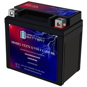 lot 14397 image: Mighty Max Battery YTZ7S - 12 Volt 6 AH, 130 CCA, Rechargeable Maintenance Free SLA AGM Motorcycle Battery