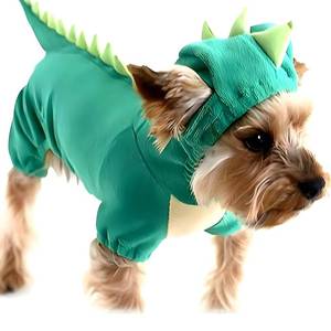 lot 14412 image: Hotumn Dinosaur Dog Halloween Costume Pet Dino Hoodie for Small Dogs (Large, Green)