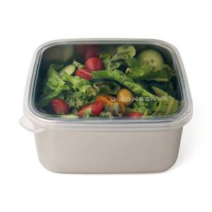 lot 14414 image: U Konserve Stainless Steel Food Storage Bento Box Container, Leak Proof Silicone Lid Dishwasher Safe - Plastic Free (50oz Clear)