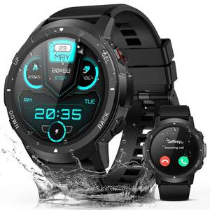 lot 14424 image: paybay Smart Watch for Men, Work Fitness Watch with Step Tracker, IP68 Waterproof, Bluetooth Call for Android iOS, 247 Sleep Monitor, 110 Sports Modes (Casual, Black, 1.39)