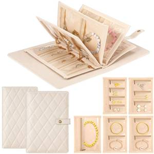 lot 14446 image: Shinylin 2 Pcs Travel Jewelry Organizer Case Jewelry Storage Book Ring Binder with Zipper and Velvet Clear Pouches Bag Portable Rings Box for Women Birthday Gifts for Rings Necklaces Earrings