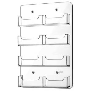 lot 14453 image: Hillban Acrylic Business Card Holder Wall Mount Clear Sticker Display Rack Multiple Card Holders Clear Acrylic Organizing Sticker Display Stand Pre Drilled(8 Pockets)
