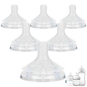lot 14459 image: Silicone Bottle Nipples for Philips Avent Natural Baby Bottles,Size 3 Nipple,1m,Slow Flow, 6 Count