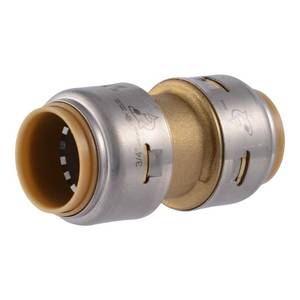 lot 14477 image: SharkBite Max 34 Inch Coupling, Push to Connect Brass Plumbing Fitting, PEX Pipe, Copper, CPVC, PE-RT, HDPE, UR016A