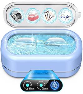 lot 14487 image: Ultrasonic AI Jewelry Cleaner,50KHz Professional Ultrasonic Cleaner Machine with 304 Stainless Steel for Jewelry, Dentures, Eyeglasses, Rings,Coin, Watch Strap, Hygiene Items,Tools(Blue)