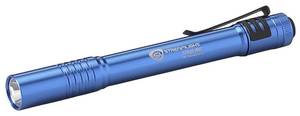 lot 14497 image: Streamlight 66122 Stylus Pro 100-Lumen Penlight With White LED, 2 AAA Alkaline Batteries and Removable Pocket Clip, Blue