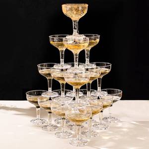 lot 17168 image: ZOMUIA 30 Pack Acrylic Plastic Champagne Coupe Glasses for Party Wedding Martini Cocktail Glasses Reusable Champagne Cups for Wedding Birthday Party Anniversary, 5oz