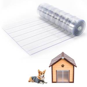 lot 17172 image: ClawJaw Dog Door Replacement Flaps, Dog House Flap-11.8 W x 4.1 L, Plastic Vinyl Door Strips for DIY Pet Door - Doghouse or Kennel Door Flap, Clear