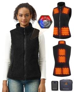 lot 17187 image: GOTOBI Fuzzy Fleece Heated Vest for Women with 7.4V 16000mAh Battery, Ergonomics Heating System, 9 Zones Womens Heated Vest