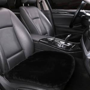 lot 17194 image: LLB Genuine Sheepskin Car Seat Cushion Seat Covers for Cars Trucks SUV Comfort Seat Protector Pad for Car Driver Seat Car Accessories for Women Office Chair Car Decor (Black Front Seat Cushions-2 Pcs)