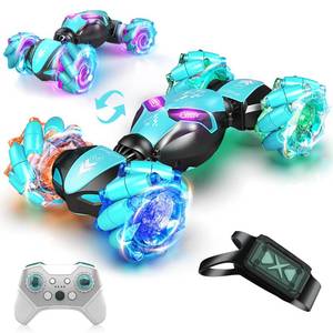 lot 17209 image: AEROQUEST Gesture Sensing RC Stunt Car, 4WD Hand-Controlled 2.4GHz Remote Control Drift Cars for Boys Girls Age 6-8-12, All-Terrain Off-Road Twist Toy Cars with Lights Music for Birthday Gifts (Blue)