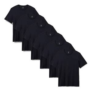 lot 17224 image: Amazon Essentials Mens Regular-Fit Short-Sleeve Crewneck T-Shirt, Pack of 6, Black, XX-Large