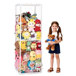 lot 17250 image: Stuffed Animal Storage,PVC Tube Zoo Stuffed Animal Holder with Elastic Band,Space Save Vertical Kids Plush Toy Organizer,Ideal for Boys Girls Nursery Playroom Kidroom Bedroom-White