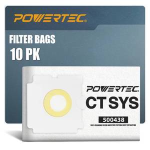 lot 17251 image: POWERTEC 500438 Selfclean Filter Bag for Festool CT SYS 10PK, for Festool CT SYS, CTC SYS Dust Extractor, Replacement Vacuum Bags, Filter Bags (75059-P2)