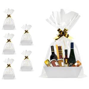 lot 17252 image: funsky Basket For Gifts Empty, 5 Pk White Empty Gift Baskets To Fill, Sturdy Cardboard Tray With Handles, Large Gift Baskets Empty Bulk For Beautiful Gifts, Christmas, Easter, Bridesmaid, Wedding