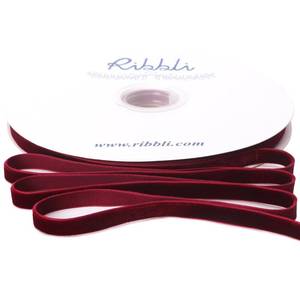 lot 18288 image: Ribbli Burgundy Velvet Ribbon 38 Inches Continuous 25 Yard Spool Green Christmas Ribbon for Gift Wrapping Crafts Home Decor