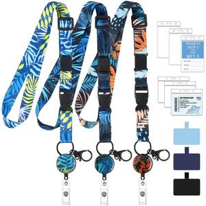 lot 18292 image: 3 Pack Cruise Lanyards for Ship Cards, Adjustable Lanyards with Retractable Badge Reel, 6 Pack Waterproof ID Badge Holder and 3 Pack Phone Tether Tab