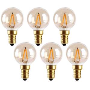 lot 18310 image: E14 Vintage Edison LED Light Bulbs 1W Non-Dimmable, European Base Warm White 2200K G40 150 Lumen CRI90Filament Mini Globe Bulb for Decorative Lamp, Amber Glow, 120V (6 Pack)