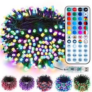 lot 18313 image: Brizled Color Changing Christmas Lights, 33ft 100 LED RGB Easter Light String with Remote, Dimmable Mini Light String, USB Indoor Decorative Lighting Party Xmas Tree Wreath Year-Round Holiday
