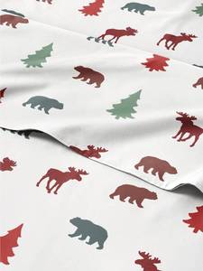 lot 18322 image: King Christmas Winter Animals Sheet Set - Holiday Xmas Pattern Bedding Set - Deep Pockets - Snug Fit - 4 Piece - Wrinkle Free - Cooling Comfy Festive Winter Holiday Sheets for Women, Men, Kids & Teens