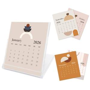 lot 18327 image: Mini Desk Calendar 2026, 12 Months Boho CD-Style Desk Calendars, Runs From January 2026 Until December 2026, Small Desktop Calendar For Home Office, Christmas Or Birthday Gifts For Women -04