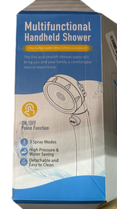 lot 19220 image: Multifunctional Handheld High Pressure Shower Head with 3 Spray Modes