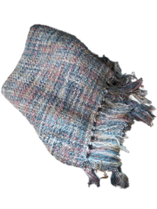 lot 20086 image: Pastel Woven Throw Blanket with Fringe