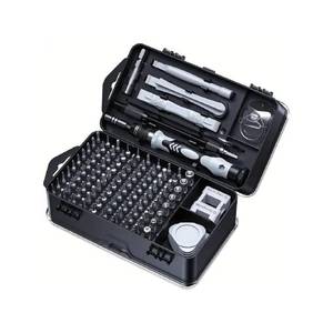 lot 20090 image: 115-in-1 Precision Screwdriver Sets, Professional Repair Tool Kit with Flat Head & Multiple Bits for Electronics, Phone, Watch, Automotive Maintenance - Magnetic, Non-Slip Handle & Tweezers(Grey)