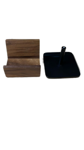 lot 20140 image: Wooden Controller Stand with Metal Base