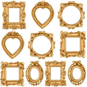lot 20157 image: Vicenpal 10 Pcs Vintage Mini Picture Frames Baroque Antique Small Resin Jewelry Display Table Frame for Christmas DIY Photo Holiday Party Decoration (Gold)