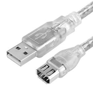 lot 20163 image: Herfair Firewire to USB Adapter Cable 6-Pin IEEE 1394 Female to USB 2.0 Male Converter Cord for Digital Video Camera Printer More with Firewire 400 1394-a Connector (Transparent Shell)