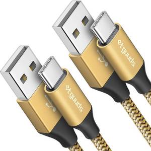 lot 20169 image: etguuds Gold Long USB A to USB C Cable 10ft, 2-Pack Fast Charging Type C Charger Cord for iPhone 17 16 15 Pro Max Plus Air 16e, Samsung Galaxy S25 S24 S23 S22 S21 S20 Note 20 A17 A16 A15 A26 A36 A56