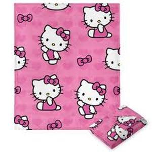 lot 11485 image: Hello Kitty Pink Plush Blanket 150x150cm