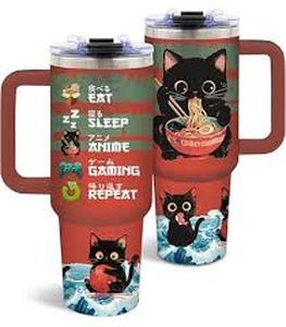 lot 11562 image: Japanese Anime Gaming Cat Tumbler 40oz