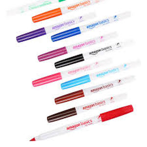 lot 12089 image: Amazon Basics Multicolor Ultra Fine Tip Dry Erase White Board Markers 12 Pack