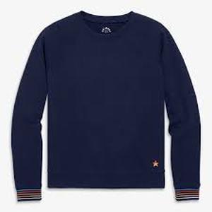 lot 12105 image: Disamer Navy Blue Striped Trim Sweatshirt