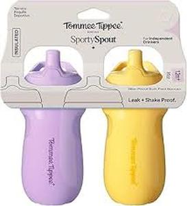 lot 14438 image: Tommee Tippee SportySpout Cups - Purple and Yellow Set