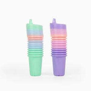 lot 17204 image: Take & Toss Spill-Proof Sippy Cups with Lids - 14 Pack