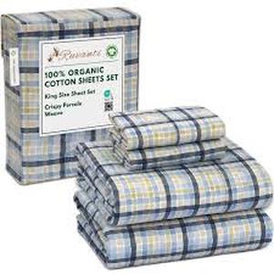 lot 17205 image: Ruvanti Organic Cotton King Sheet Set 4pc