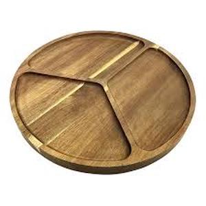 lot 17214 image: A round and square Wooden Cheese Board Set with 4 Serving Knives