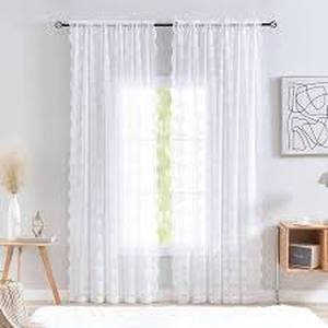 lot 18329 image: A 2pk of white Curtains very Stretchy 10ft long